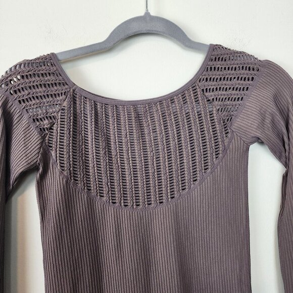 Intimately Free People sz M / L bundle 3 tops ribbed long sleeve laser cut out - Picture 10 of 14